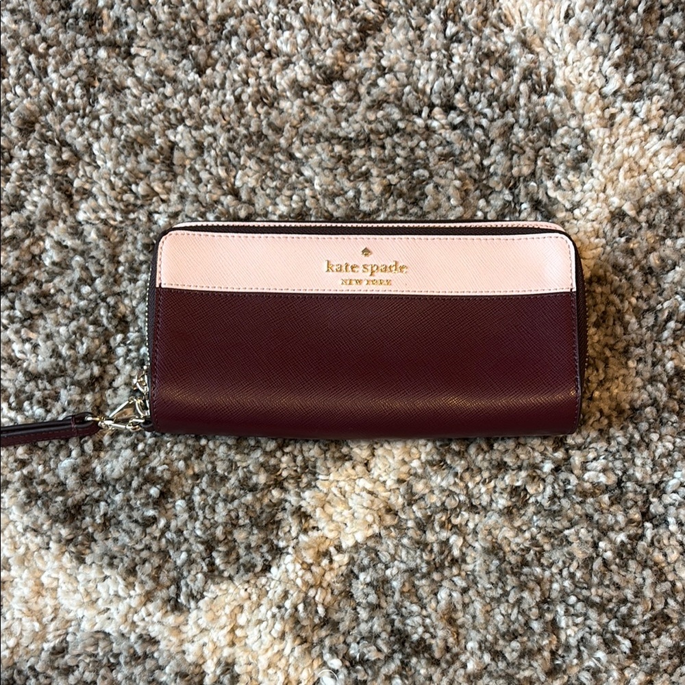 Kate Spade Pink and Burgundy Women's Wallet
